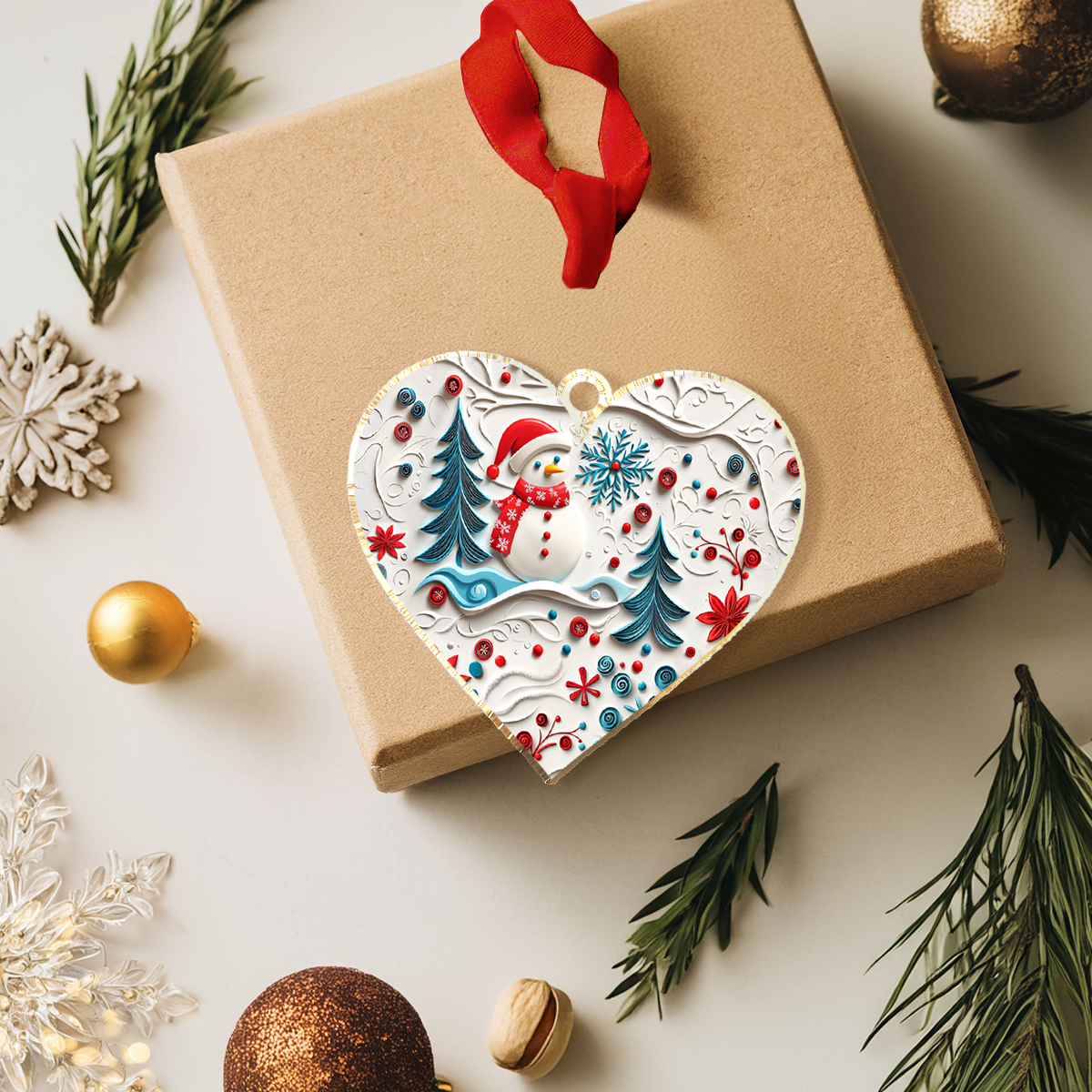 Acrylic Ornament Happy Christmas Snowman Festive Christmas Tree Ornament