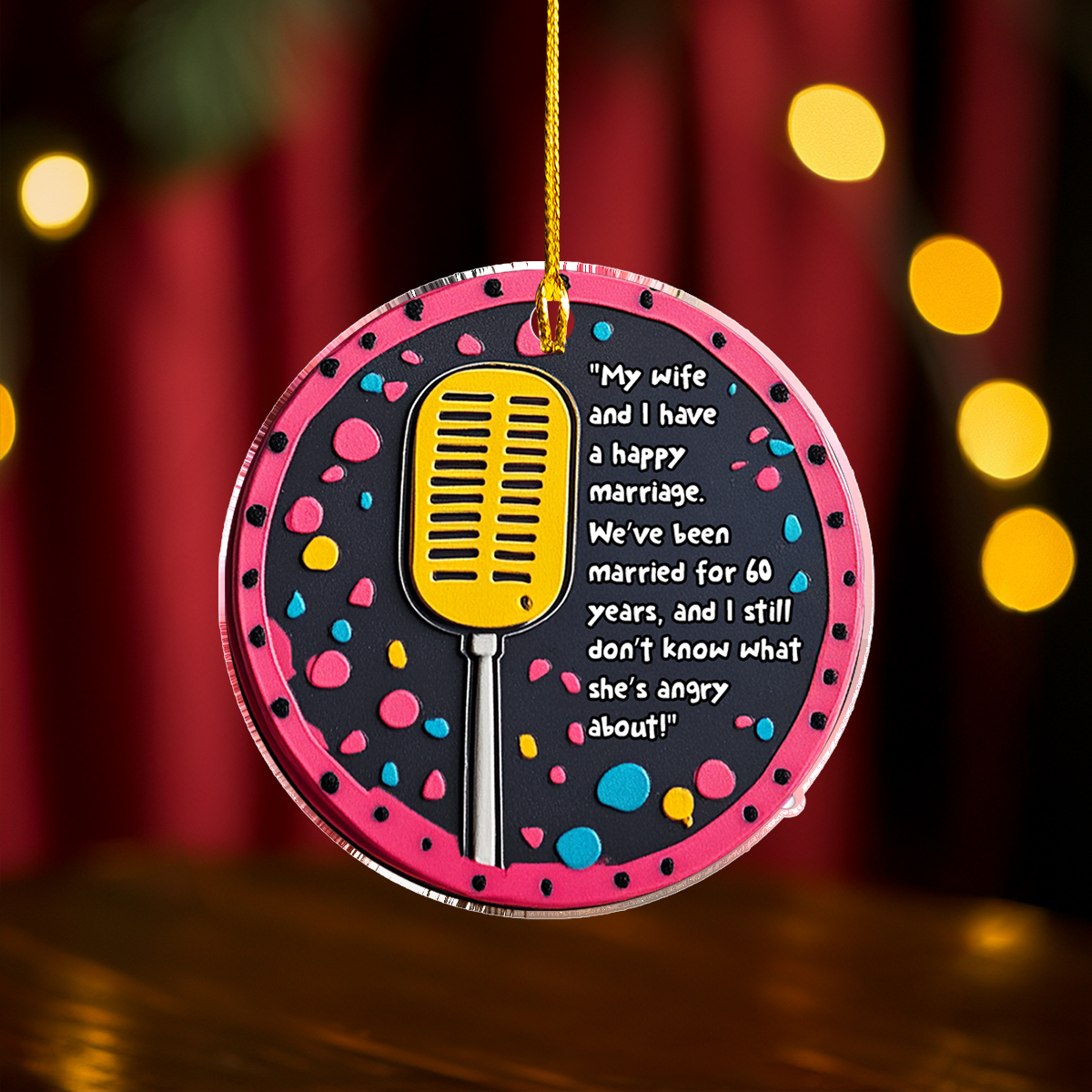 Acrylic Ornament Happy Marriage Standup Comedy Cozy Christmas Tree Decoration