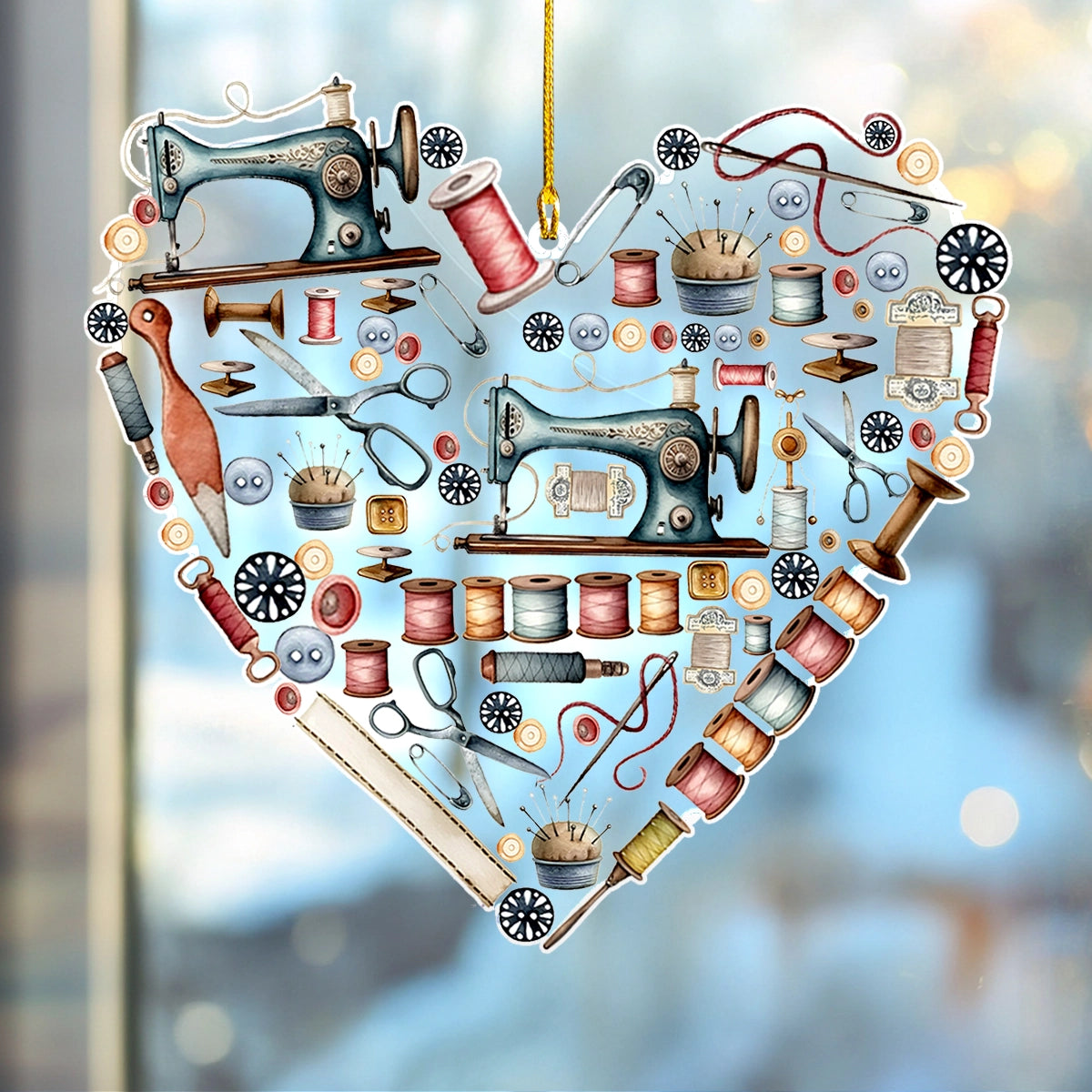 Acrylic Ornament Heart A Stitch In Time Craft Lovers Delight Heartwarming Holiday Decoration