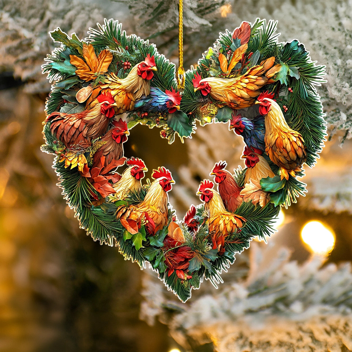 Acrylic Ornament Heart Of The Henhouse Charming Ornament For Couples