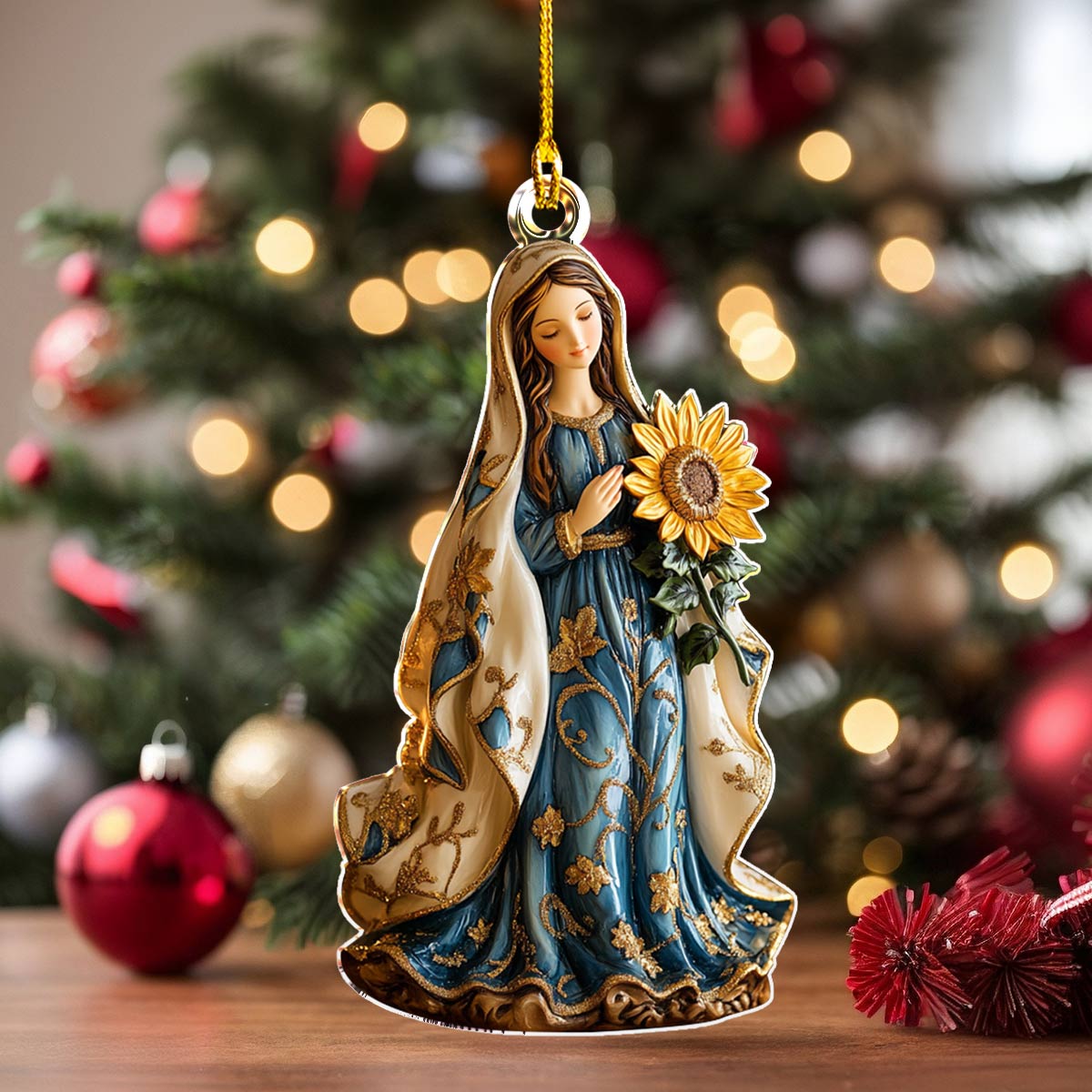 Acrylic Ornament Heavenly Sunflower Stylish Holiday Ornament Design