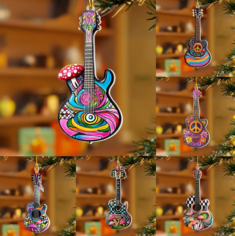 Acrylic Ornament Hippie Peace Guitar Unique Keepsake Ornament Gift