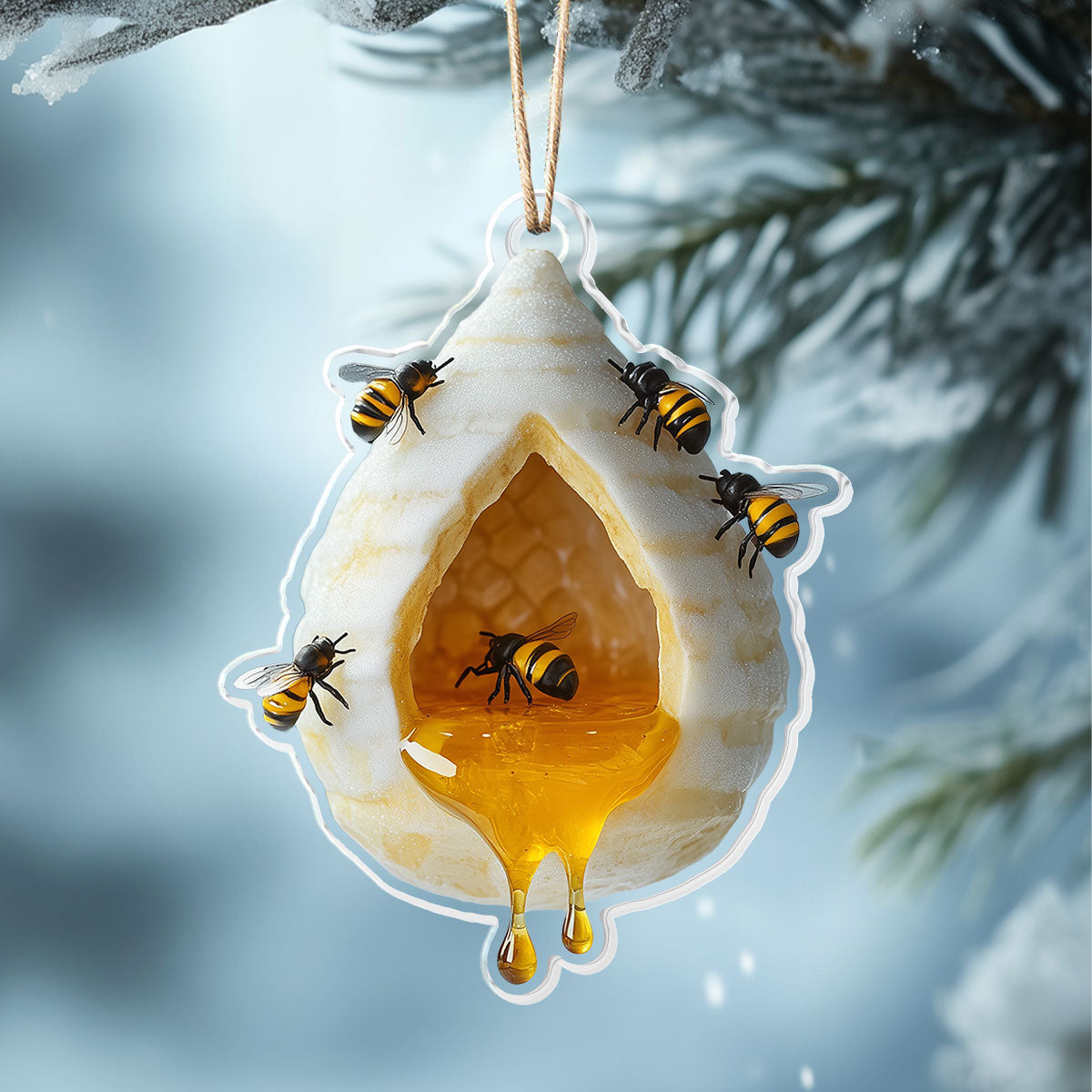 Acrylic Ornament Hive Honey Holiday Collection Christmas Ornament for Merch Lovers
