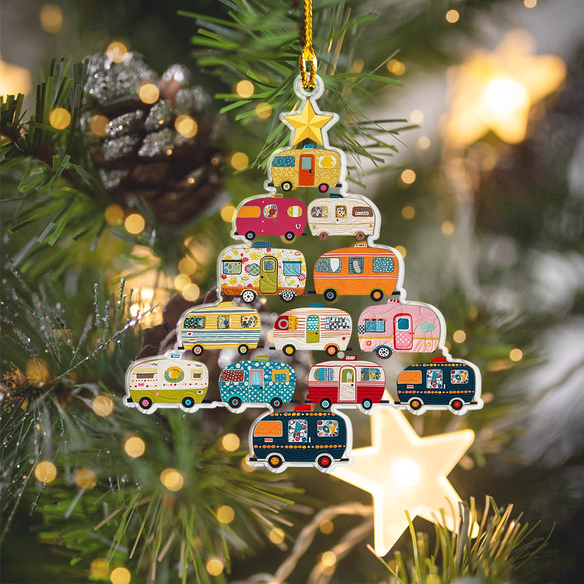 Acrylic Ornament Holiday Camper Adventure Charming Merch For Christmas Adorable Ornament For Friends