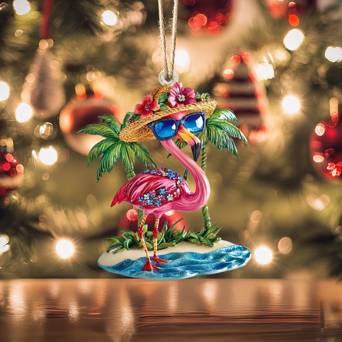 Acrylic Ornament Holiday Paradise Flamingo Special Holiday Tree Decor