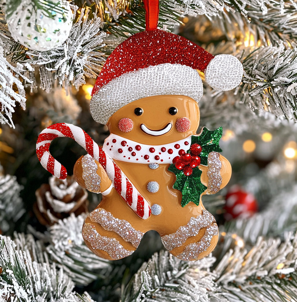 Acrylic Ornament Holly Berry Gingerbread Magical Christmas Spirit Ornament