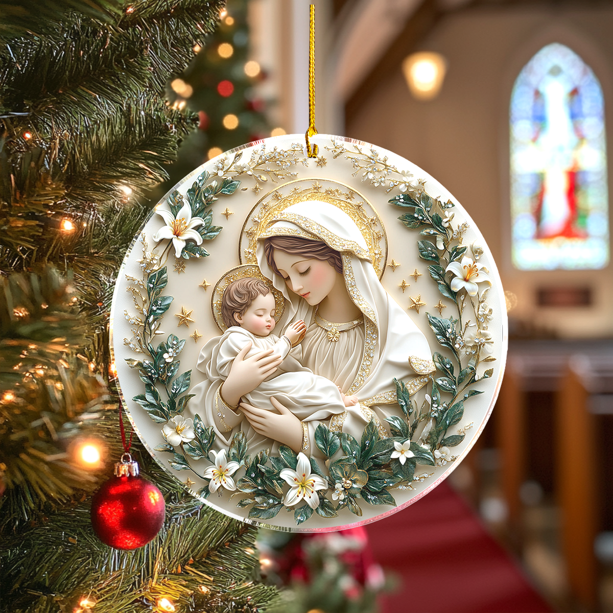 Acrylic Ornament Holy Blessings Heartwarming Holiday Decoration