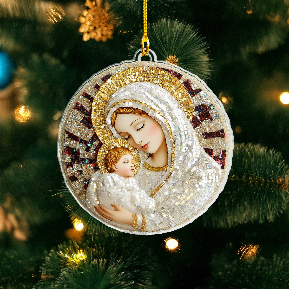Acrylic Ornament Holy Embrace.1 Unique Keepsake Ornament Gift