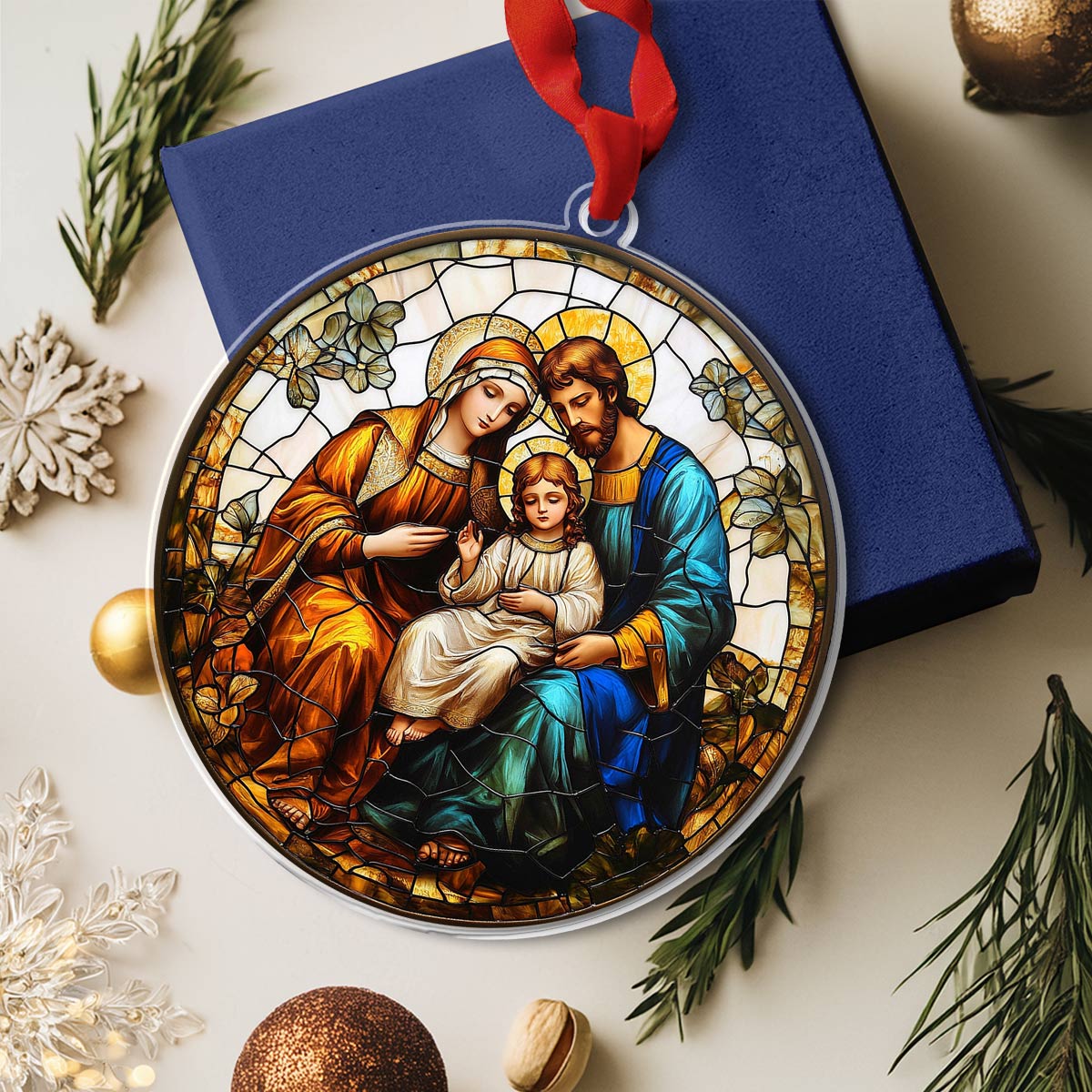 Acrylic Ornament Holy Family Blessing Pack Discount Warm Winter Home Ornament
