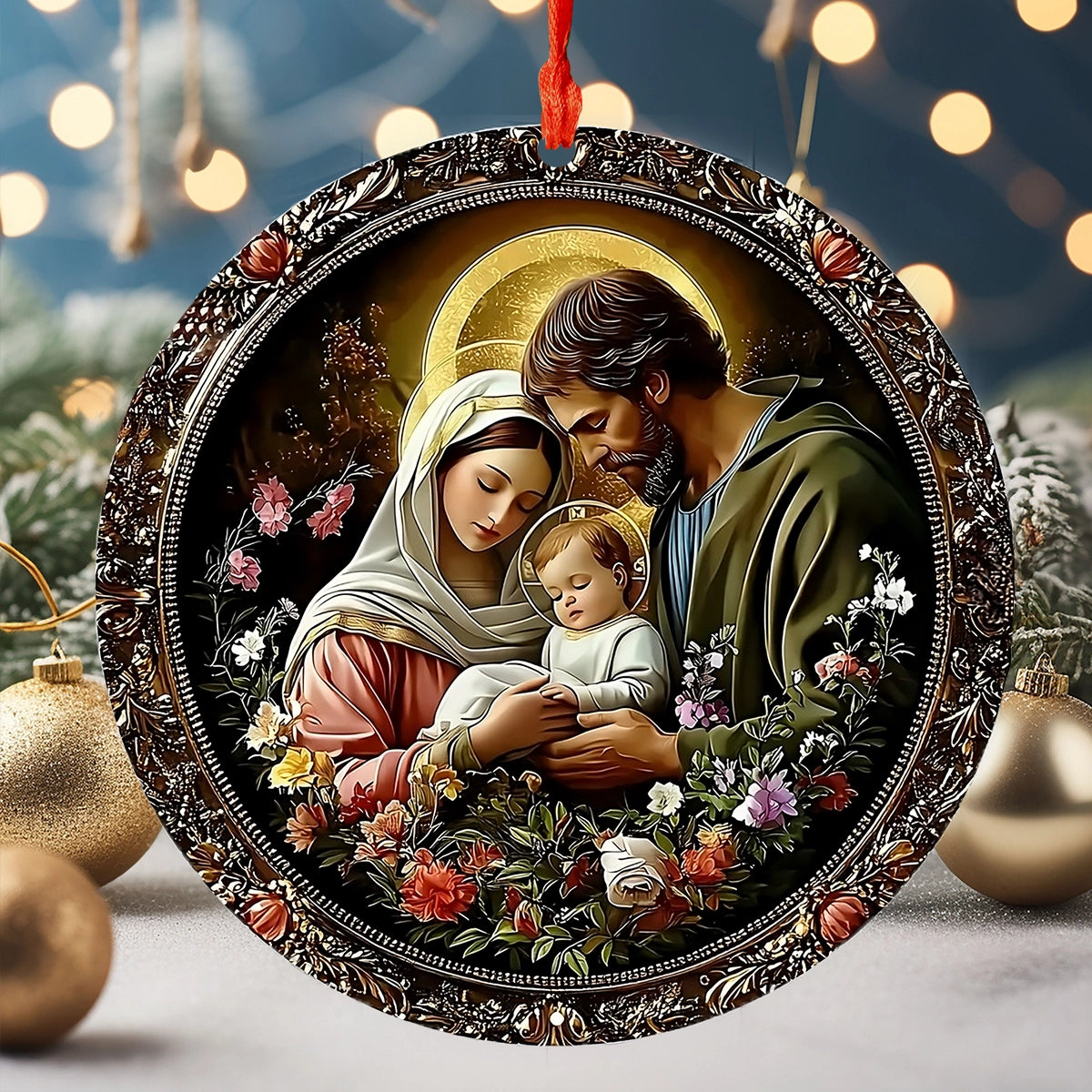 Acrylic Ornament Holy Family Devotion Stylish Holiday Ornament Design
