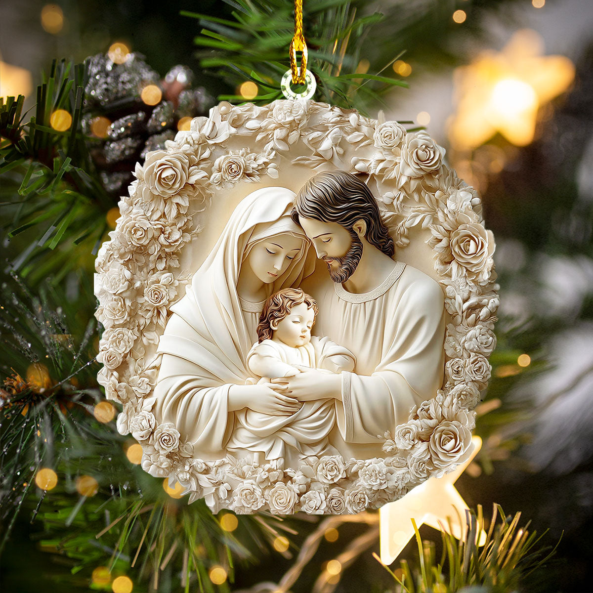 Acrylic Ornament Holy Family Harmony Stylish Merch Ornament Design
