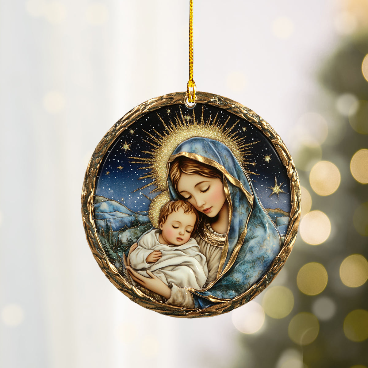 Acrylic Ornament Holy Mother And Child Christmas Cozy Christmas Tree Decoration