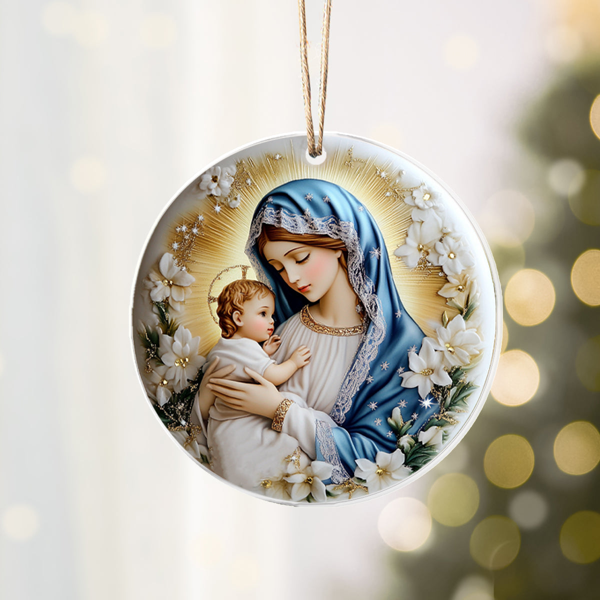 Acrylic Ornament Holy Mother And Child Christmas.1 Holiday Merch Decor Idea