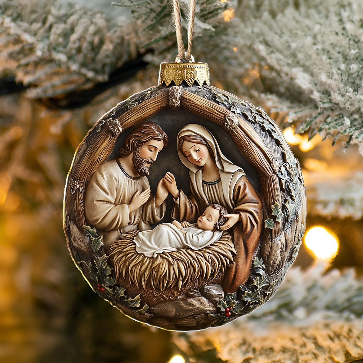 Acrylic Ornament Holy Night Nativity Joyful Tree Ornament Collection