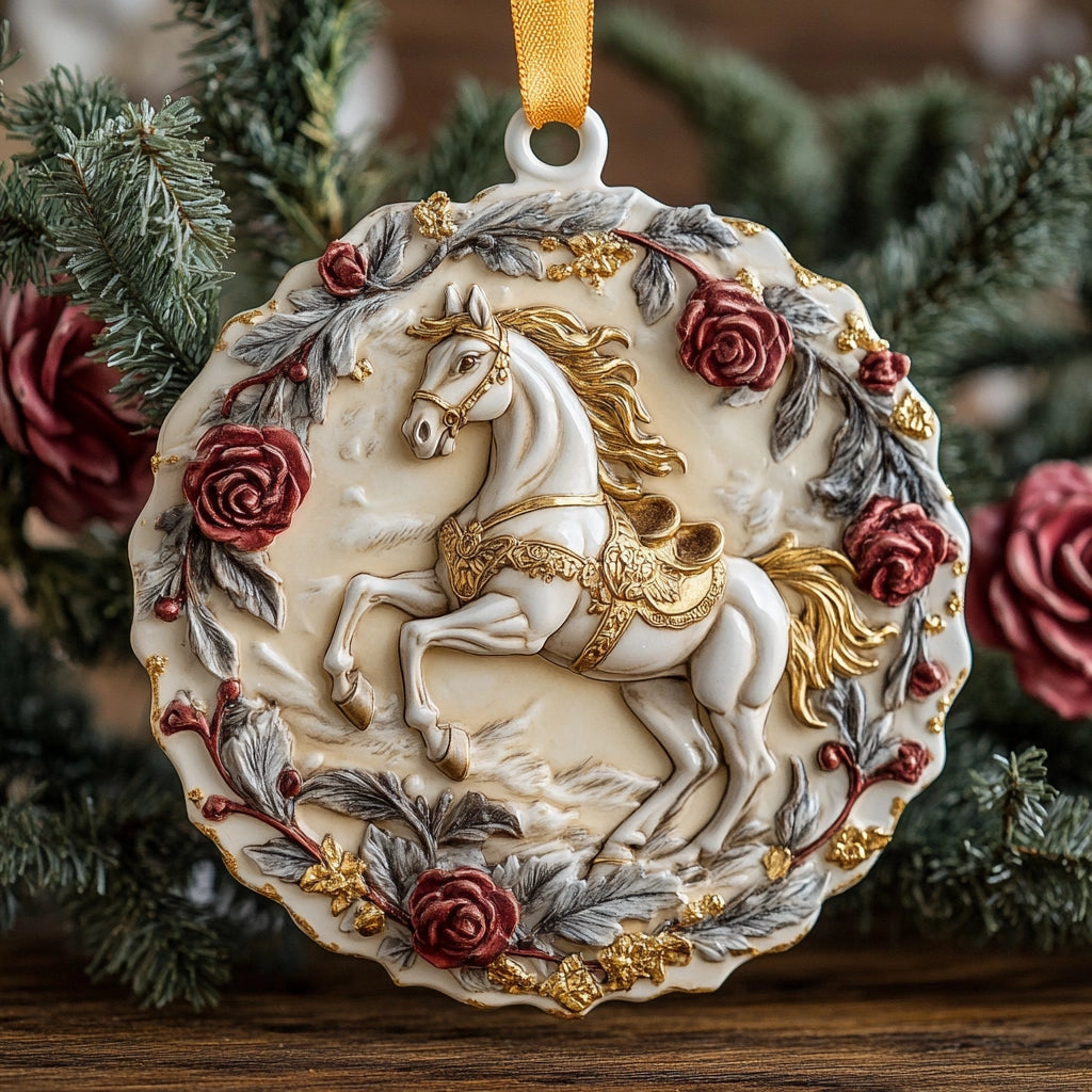 Acrylic Ornament Horse Stallion Elegant Christmas Tree Ornament