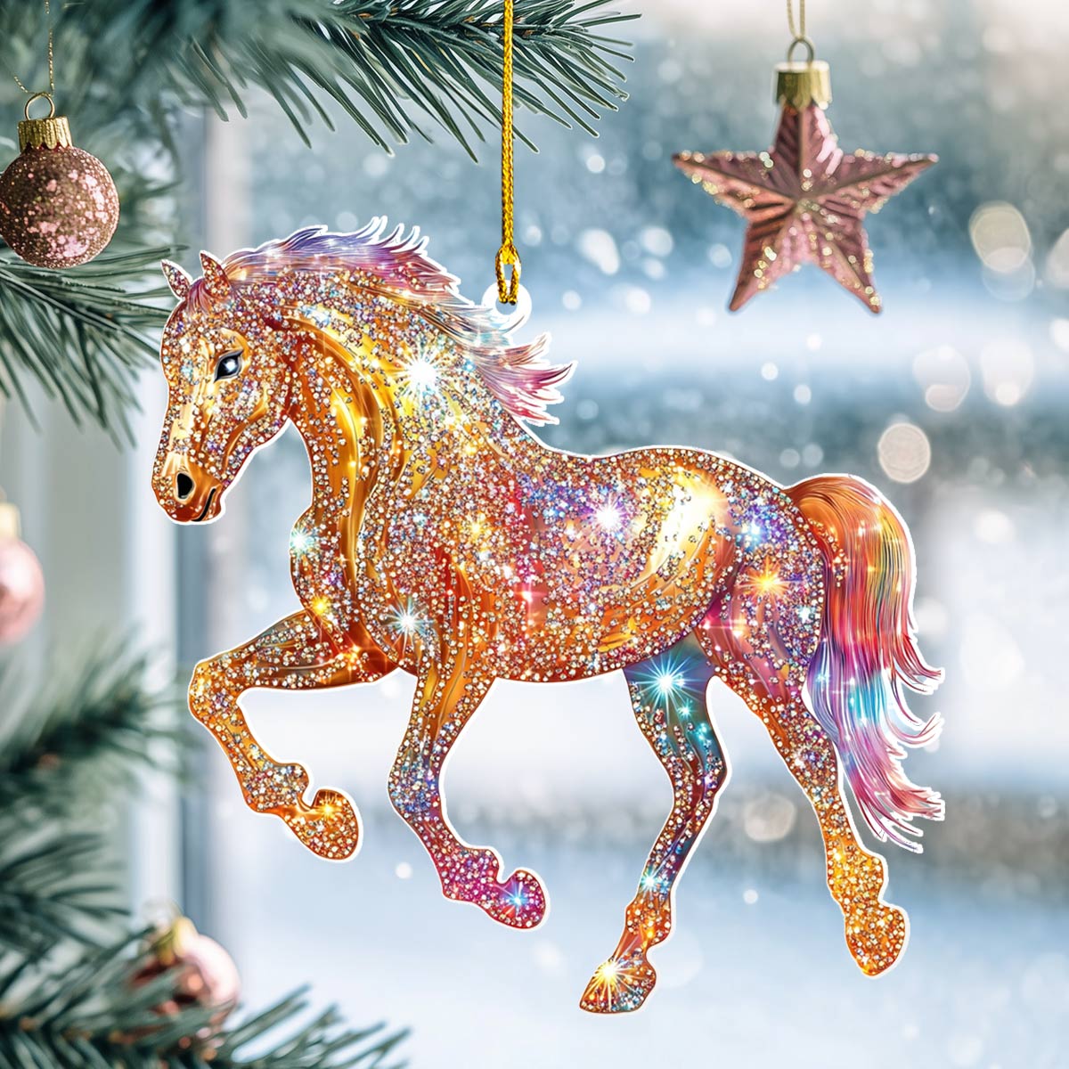 Acrylic Ornament Illuminated Unicorn Special Holiday Tree Decor