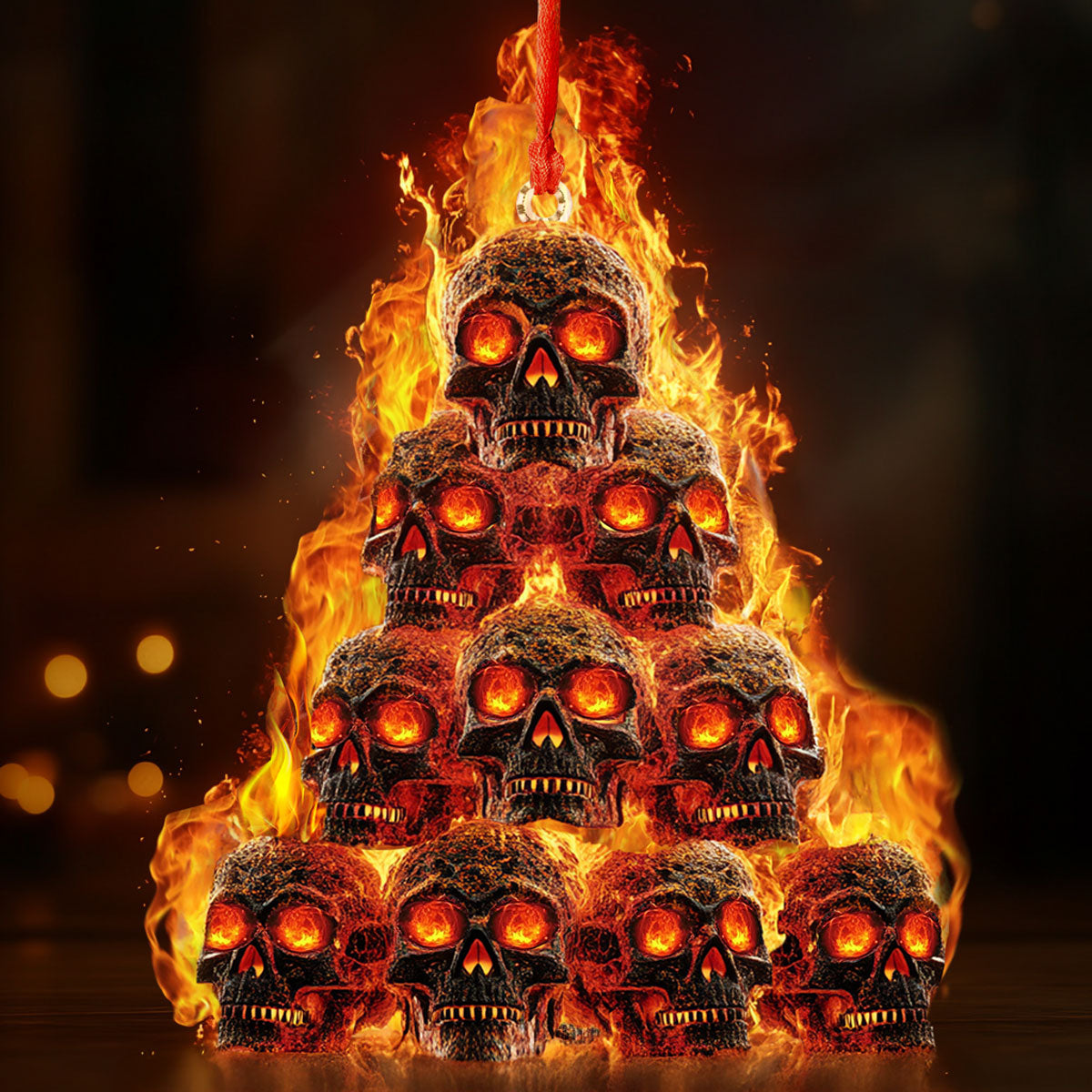 Acrylic Ornament Inferno Skull Pyramid Perfect Merch Gift Idea