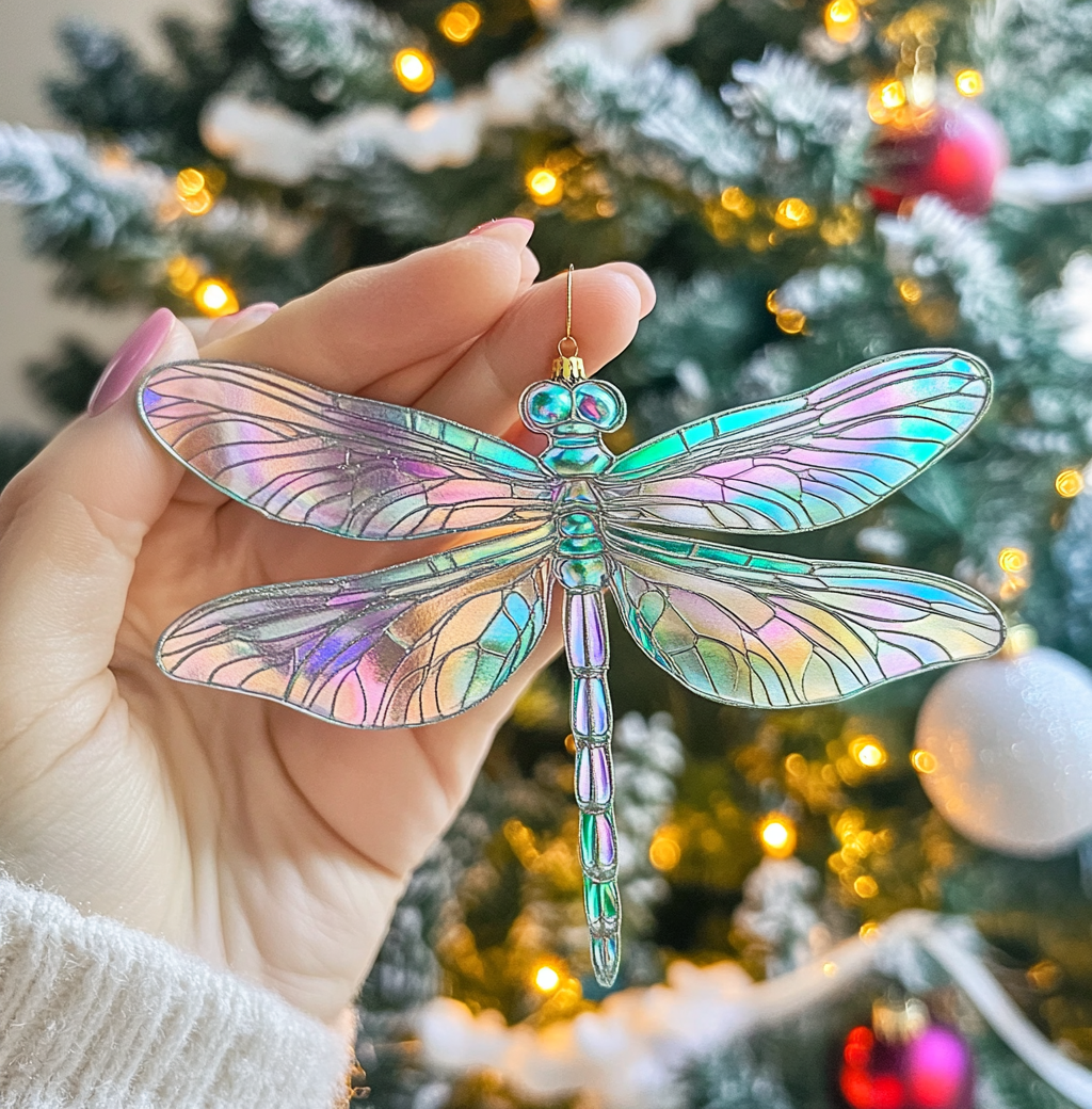 Acrylic Ornament Iridescent Dragonfly Special Holiday Tree Decor
