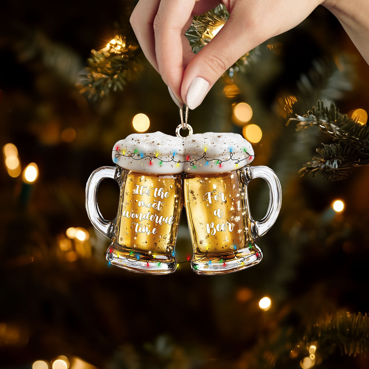 Acrylic Ornament Its The Most Wonderful Time For A Beer Stylish Casual Wear Gift Perfect Gift For Her Unique Keepsake Ornament Gift