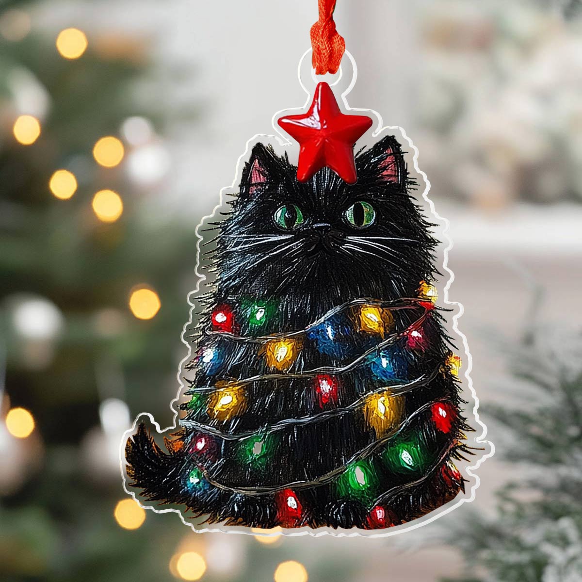 Acrylic Ornament Kitty Christmas Perfect Merch Gift Idea