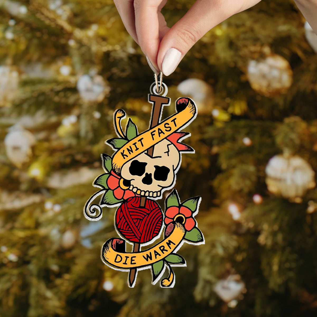 Acrylic Ornament Knit Fast Die Warm Unique Merch Gift Idea Heartfelt Ornament For Mom