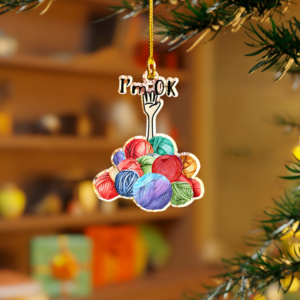 Acrylic Ornament Knitting Christmas Festive Christmas Tree Ornament
