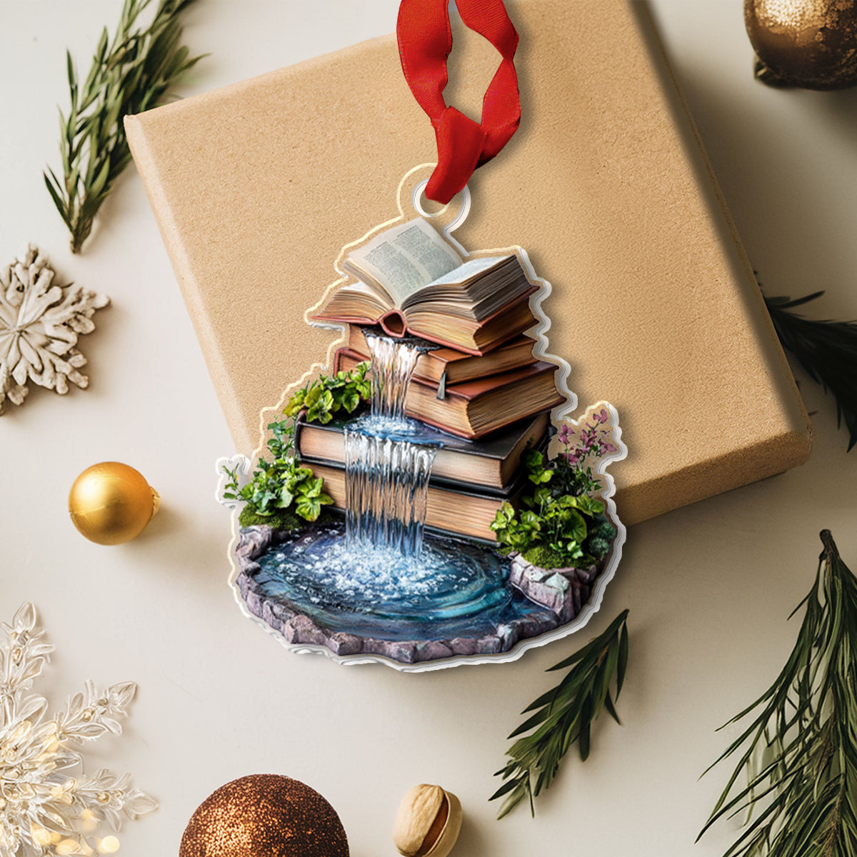 Acrylic Ornament Literary Waterfall Holiday Merch Collection