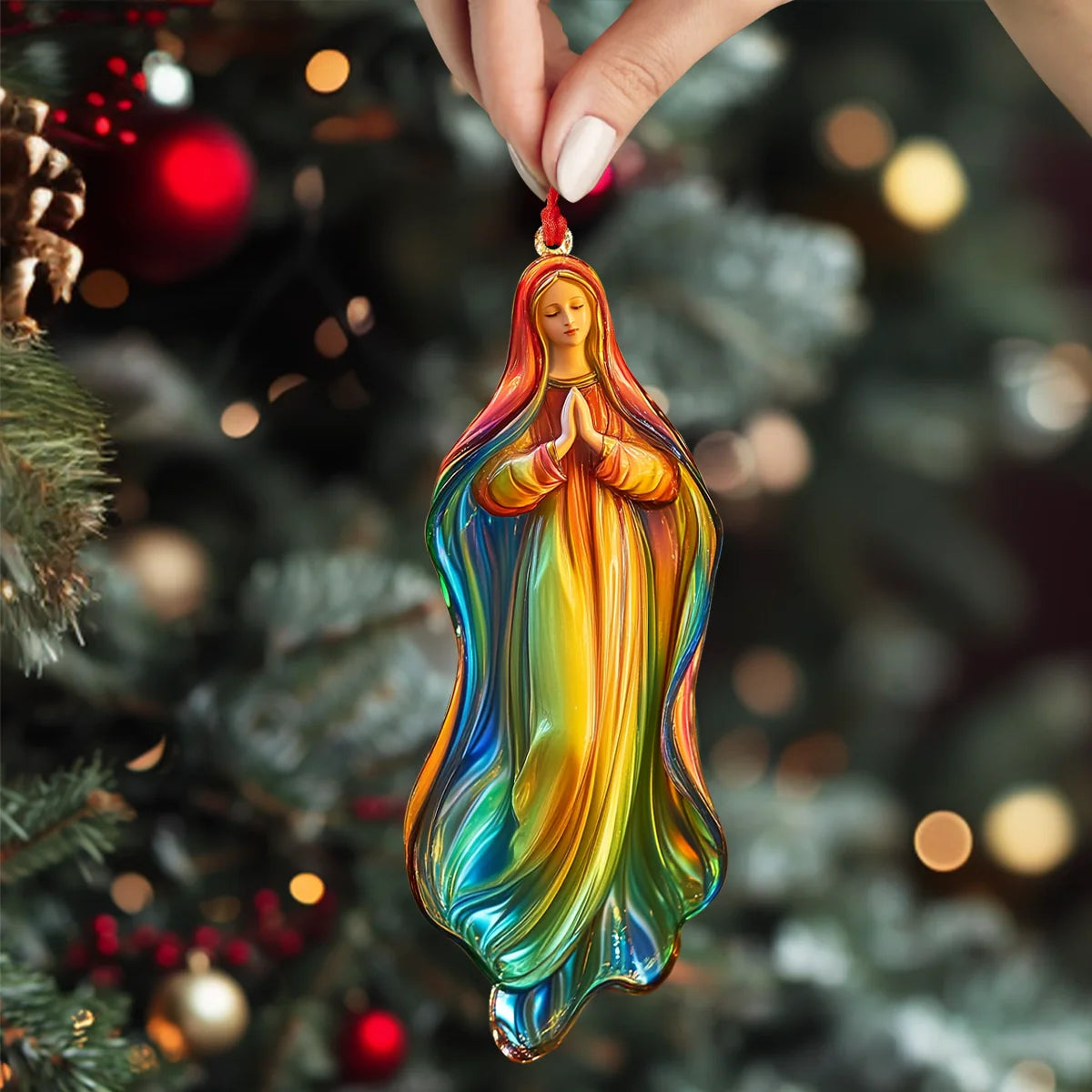 Acrylic Ornament Luminous Lady Of Grace Warm Winter Home Ornament
