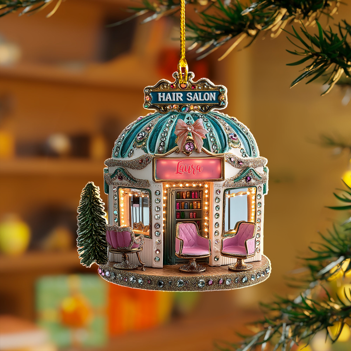 Acrylic Ornament Luxe Hair Charm Magical Christmas Spirit Ornament