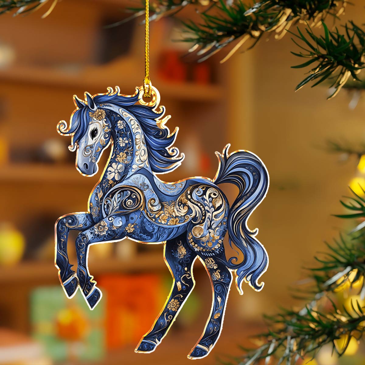 Acrylic Ornament Majestic Blues Beautiful Ornament For Family