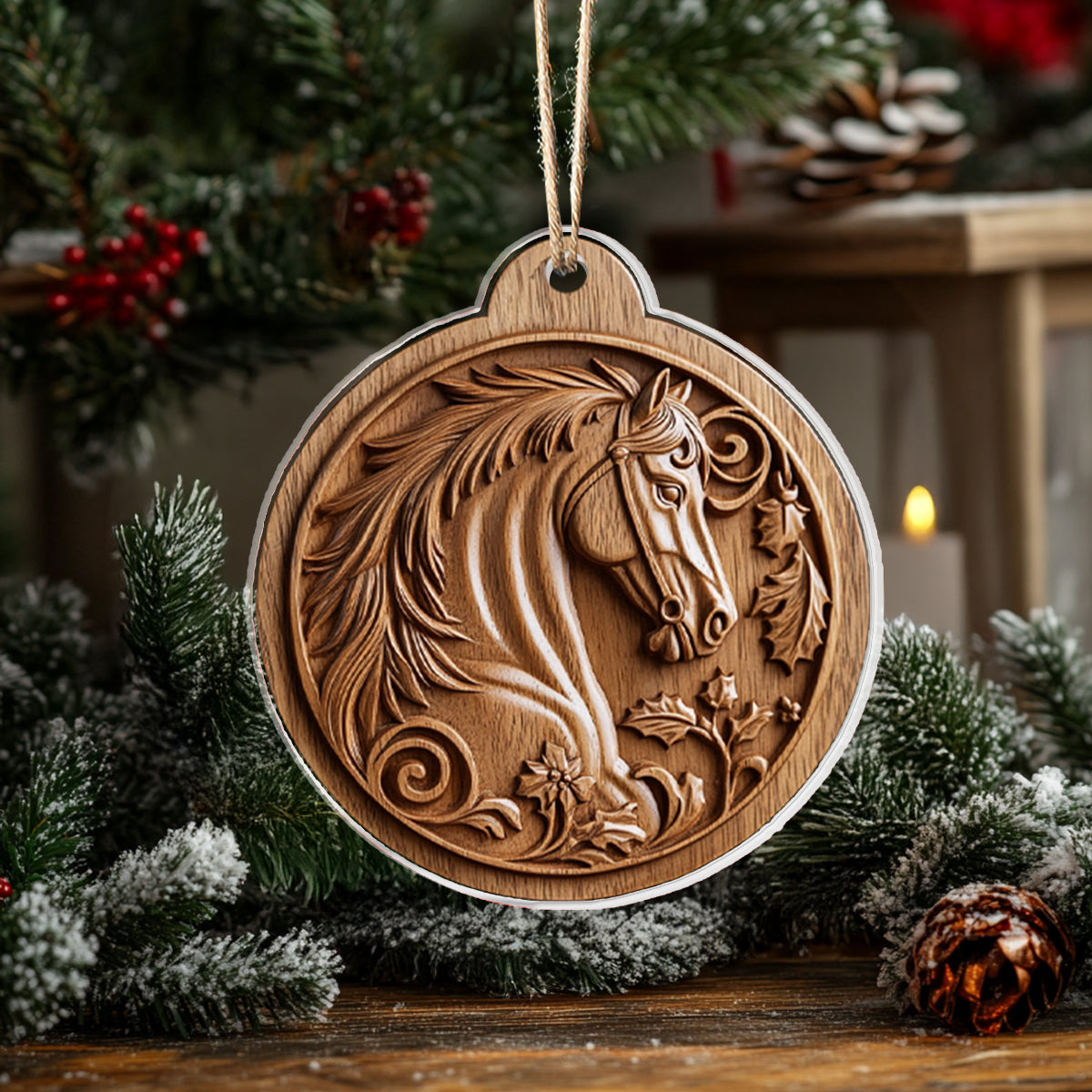 Acrylic Ornament Majestic Horse Holiday Charming Holiday Home Decoration