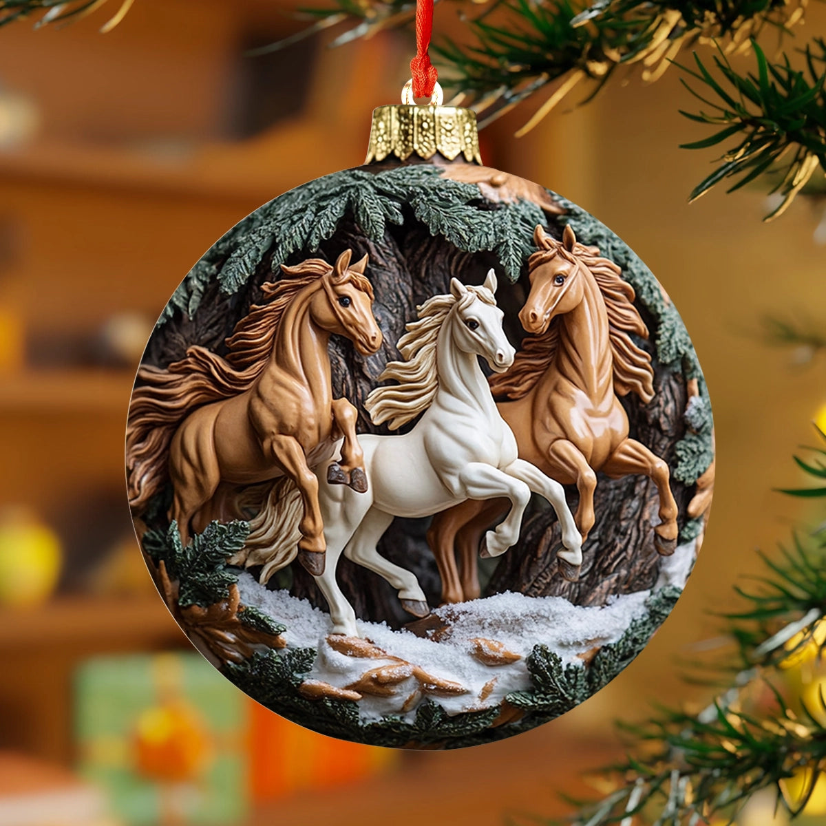 Acrylic Ornament Majestic Horses Christmas Holiday Merch Collection