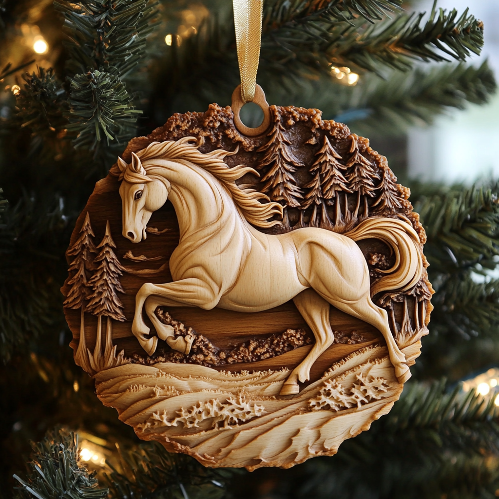 Acrylic Ornament Majestic Woodland Horse Magical Christmas Spirit Ornament
