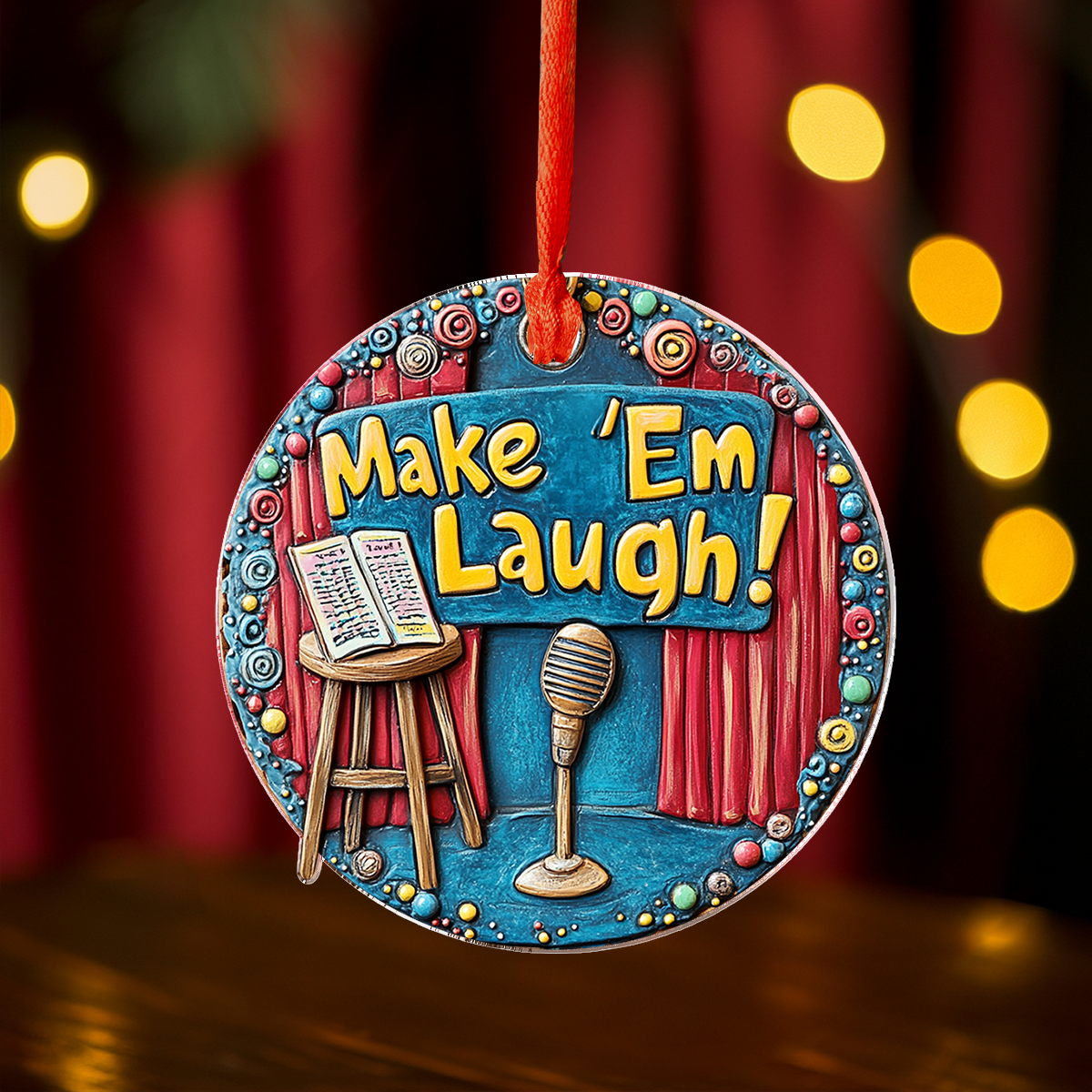 Acrylic Ornament Make Em Laugh Charming Holiday Home Decoration