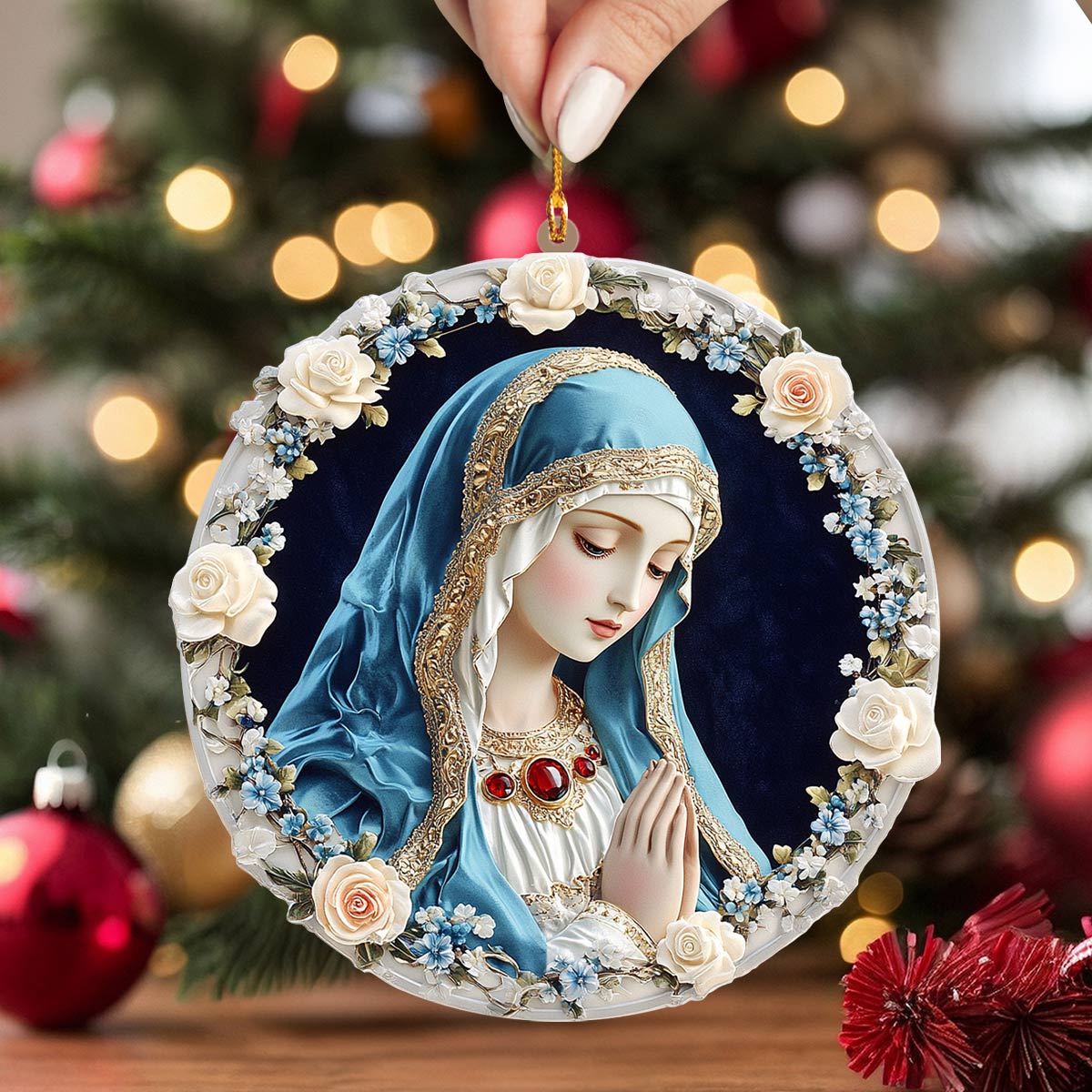 Acrylic Ornament Marian Serenity Holiday Heartwarming Holiday Decoration