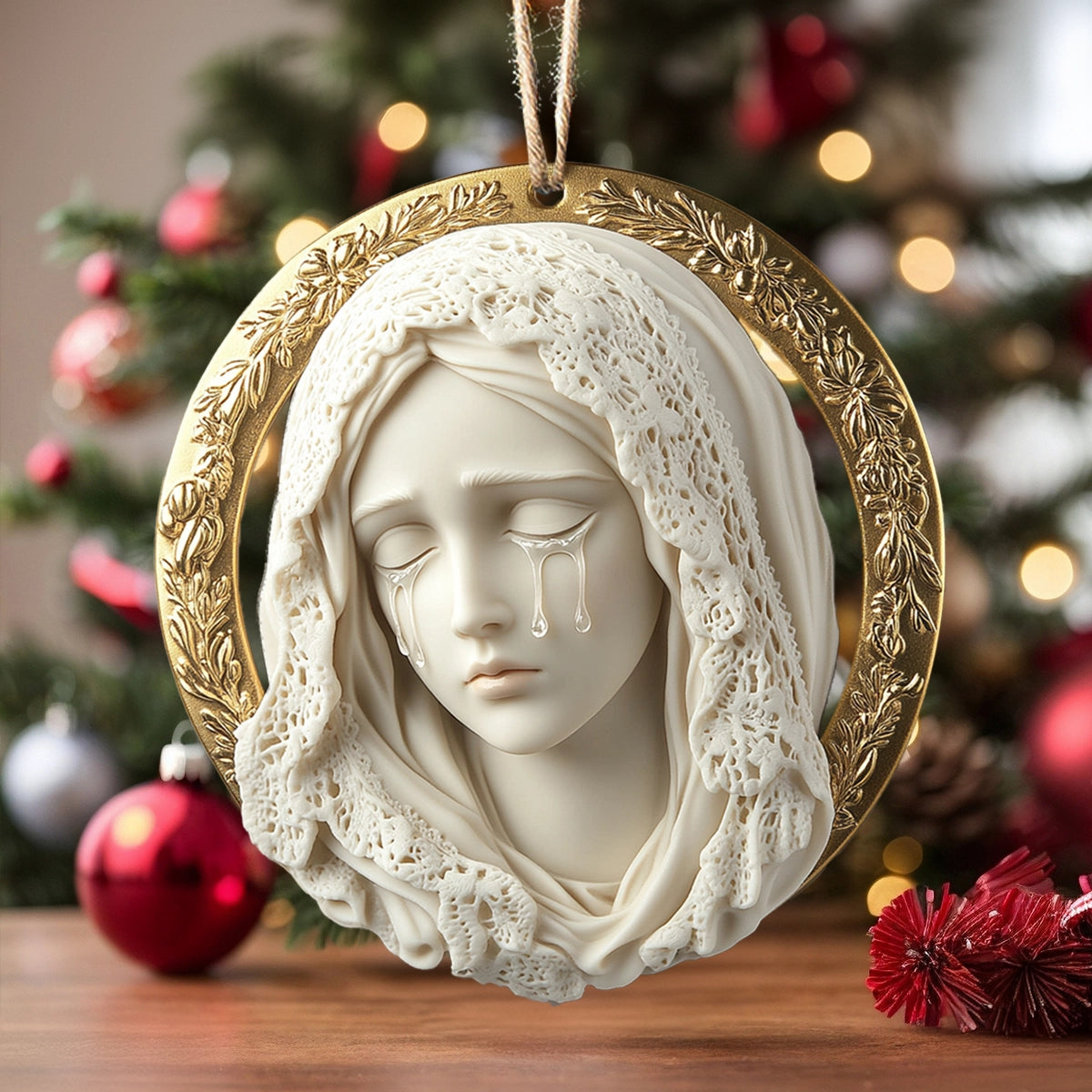 Acrylic Ornament Marys Tears Of Compassion Stylish Holiday Ornament Design Cozy Wearable Merch Keepsake