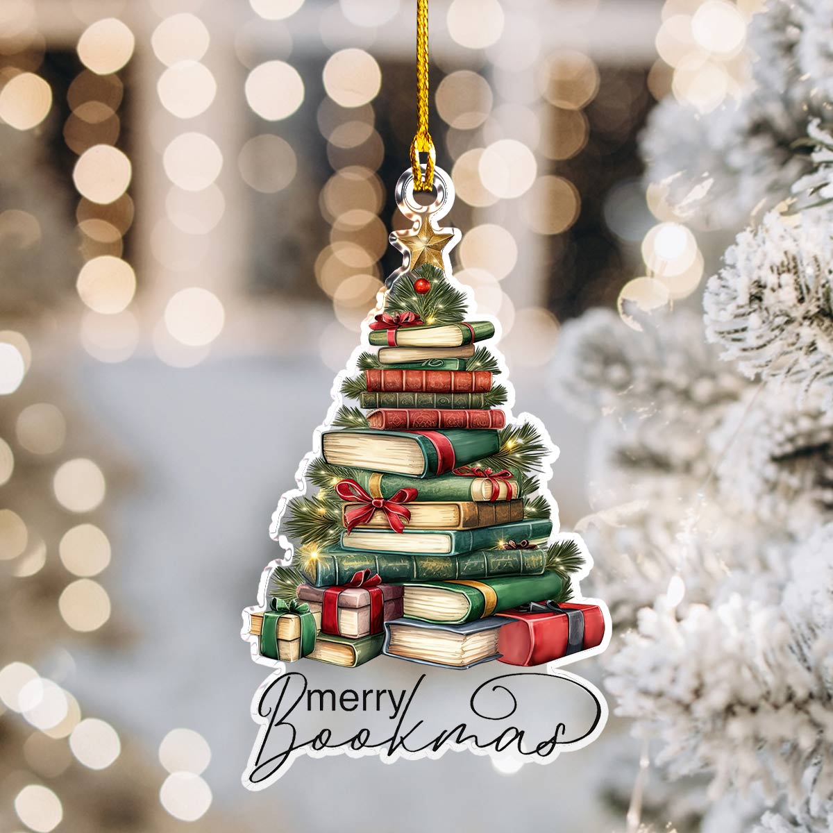 Acrylic Ornament Merry Bookmas Tree Must-Have Holiday Tree Ornament