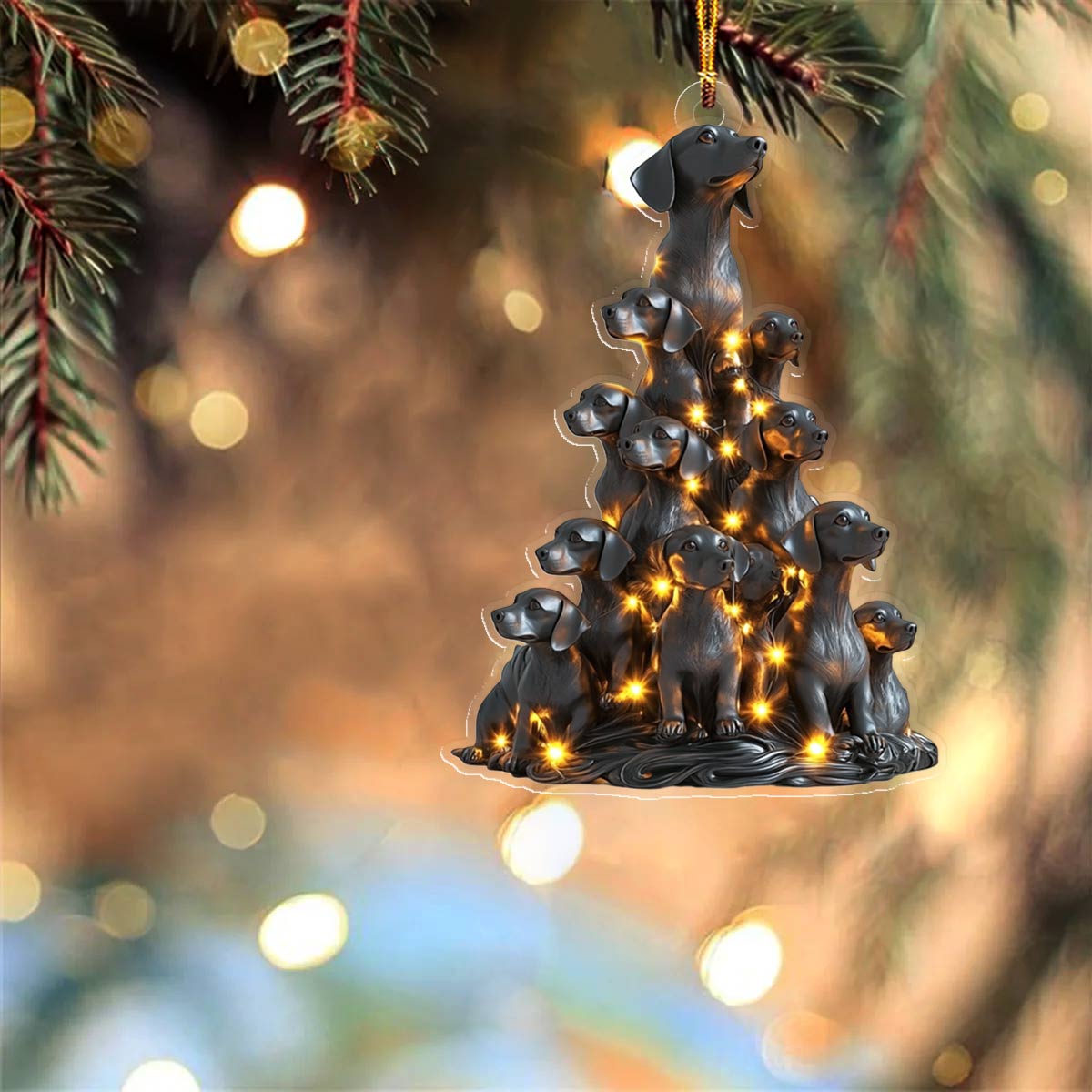 Acrylic Ornament Merry Christmas Dachshunds Perfect Gift For Her Unique Merch Ornament Gift