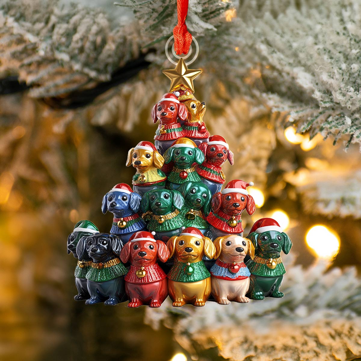 Acrylic Ornament Merry Dachsmas Special Holiday Tree Decor