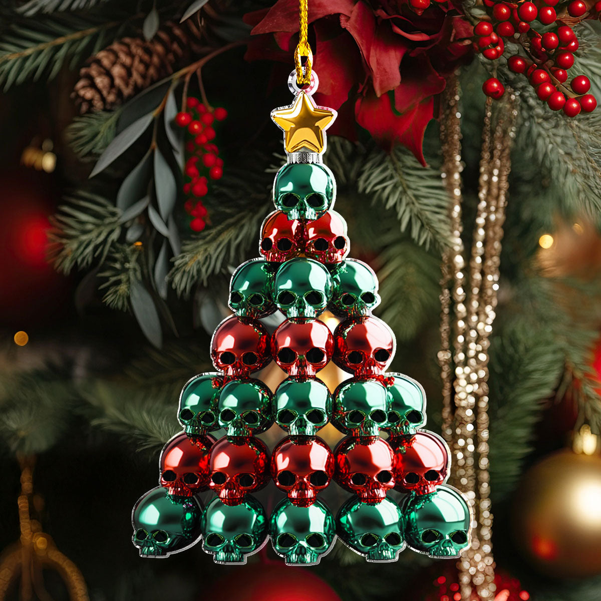 Acrylic Ornament Merry Skullmas Tree Lovely Holiday Ornament Gift