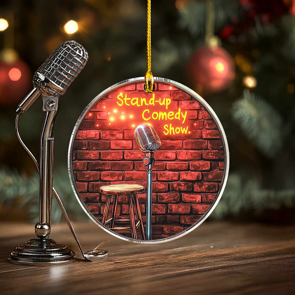 Acrylic Ornament Merry Standup Comedy Show Adorable Ornament For Friends