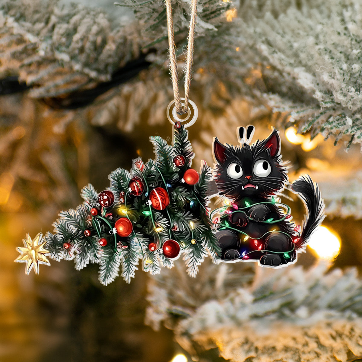 Acrylic Ornament Mischievous Cat Christmas.1 Cute Custom Christmas Ornament