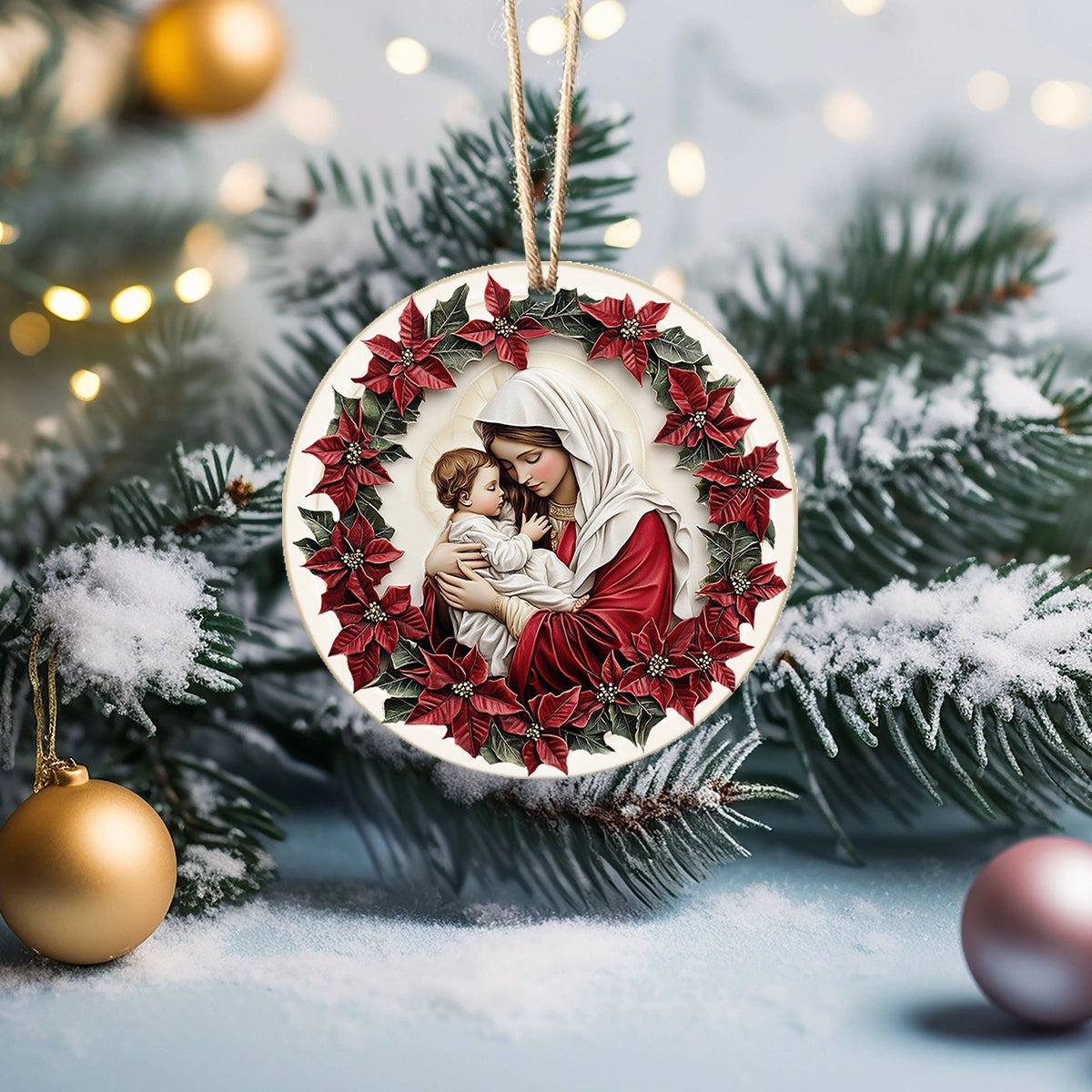 Acrylic Ornament Mothers Love Nativity Festive Christmas Tree Ornament