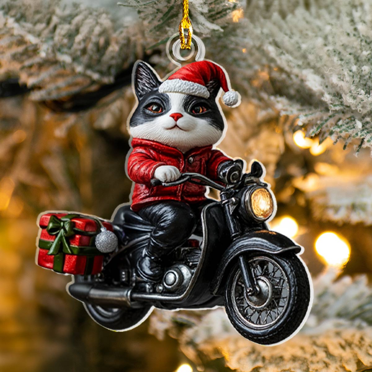 Acrylic Ornament Motorcycle Cat Beautiful Home Ornament Gift