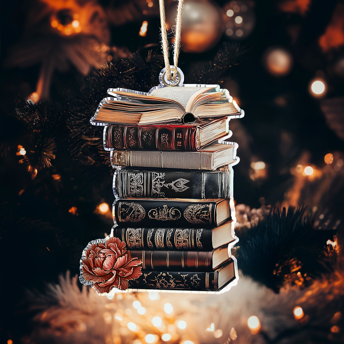 Acrylic Ornament Mystical Dark Books Joyful Christmas Ornament Keepsake