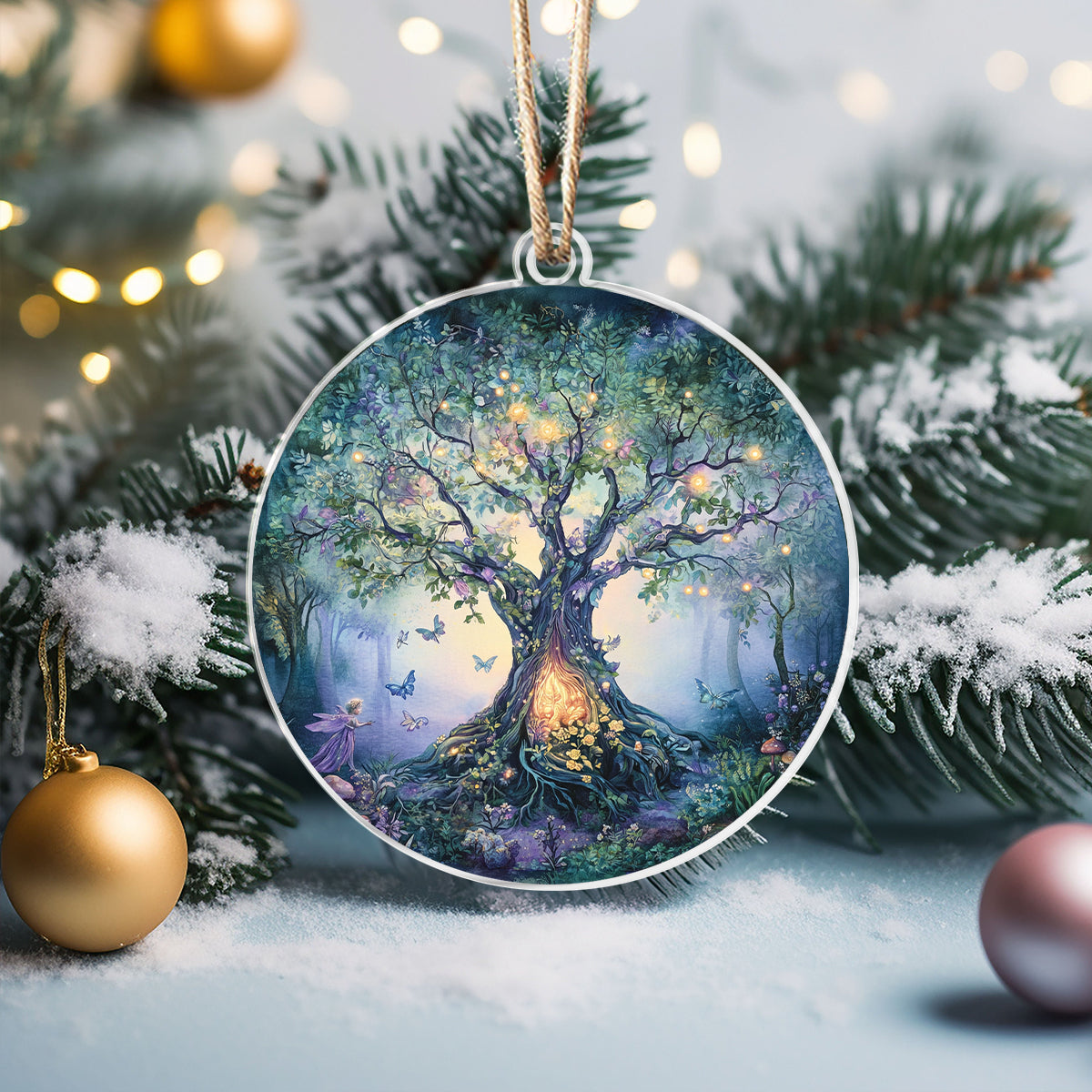 Acrylic Ornament Mystical Tree Of Life Heartfelt Gift For Mom And Dad Must-Have Holiday Tree Ornament