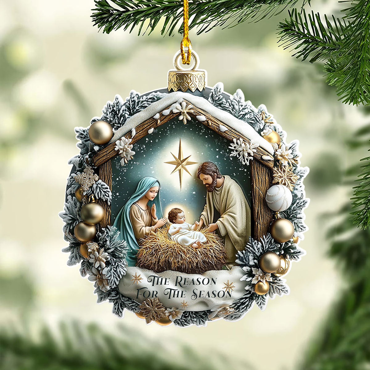 Acrylic Ornament Nativity Nights Divine Light Warm Winter Home Ornament