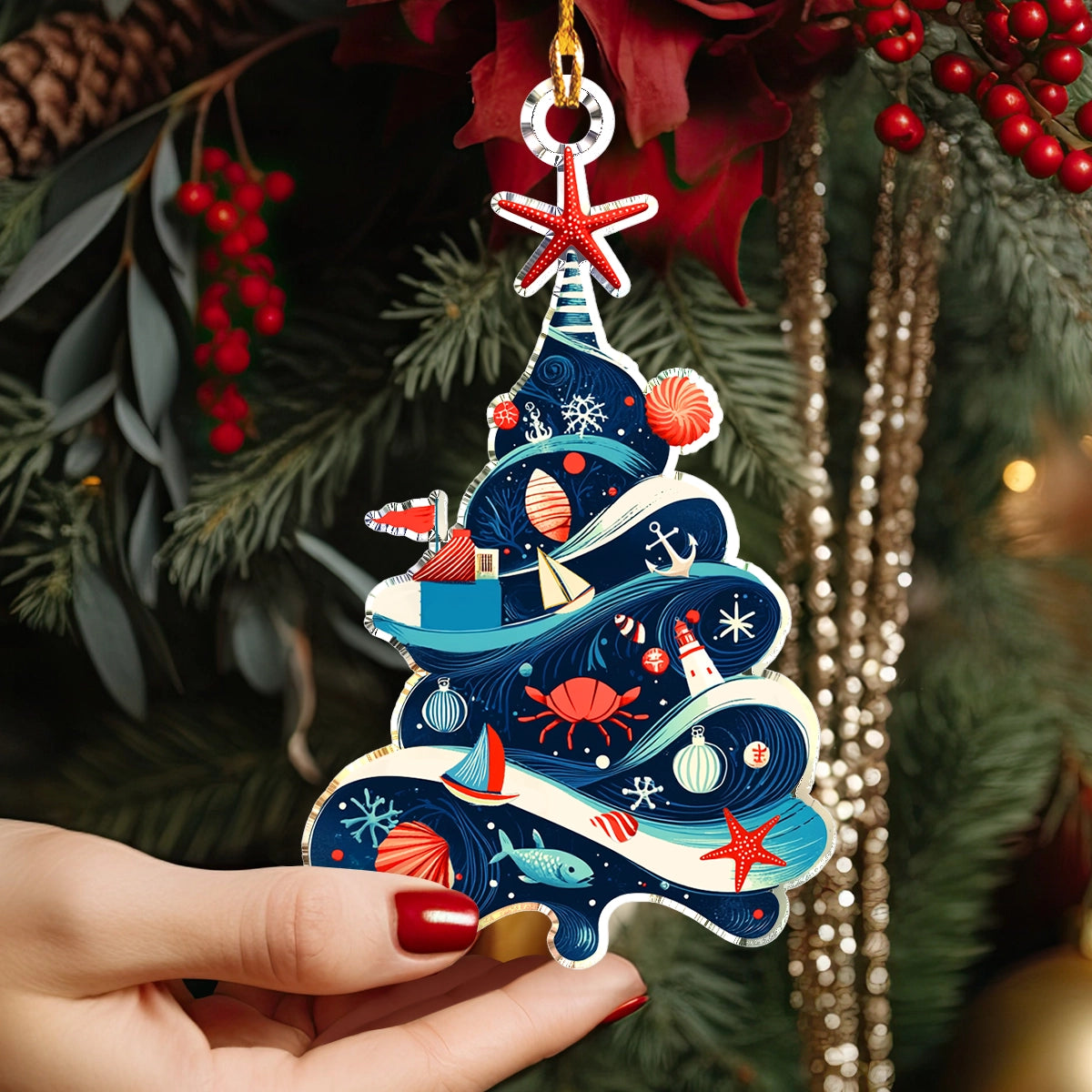 Acrylic Ornament Nautitree Christmas Charming Merch For Christmas Stylish Holiday Ornament Design