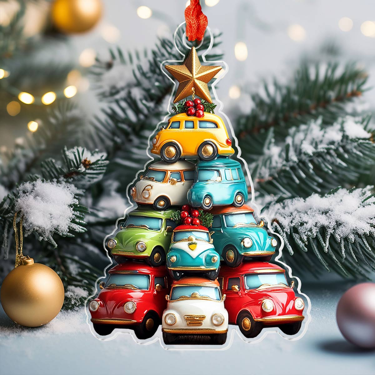 Acrylic Ornament Noel Campers Cozy Christmas Tree Decoration