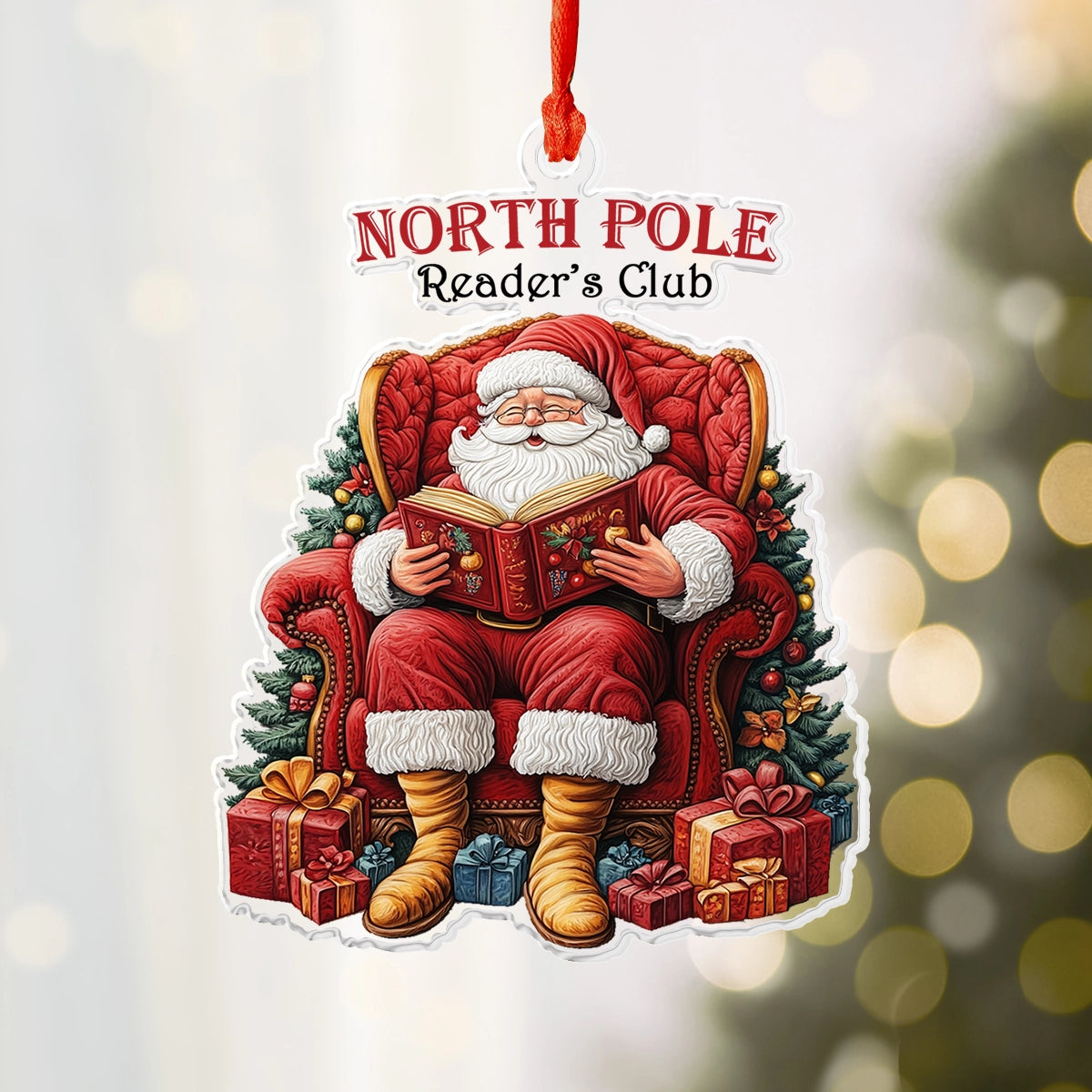 Acrylic Ornament North Pole Readers Club Stylish Casual Wear Gift Beautiful Ornament For Family